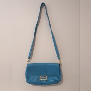 Divina Firenze Turquoise Italian Leather Crossbody Bag